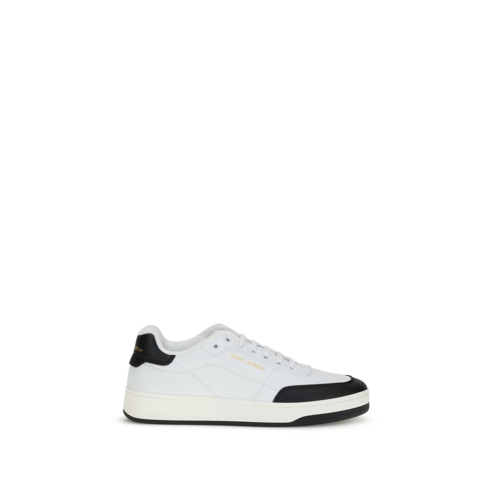 Saint Laurent White Calf Leather Bos Taurus Low Top Sneakers | Regal Royce