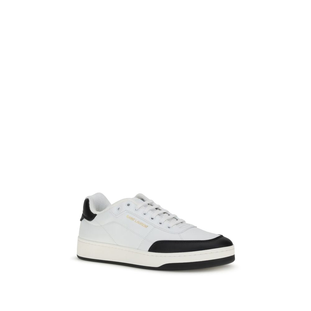 Saint Laurent White Calf Leather Bos Taurus Low Top Sneakers | Regal Royce