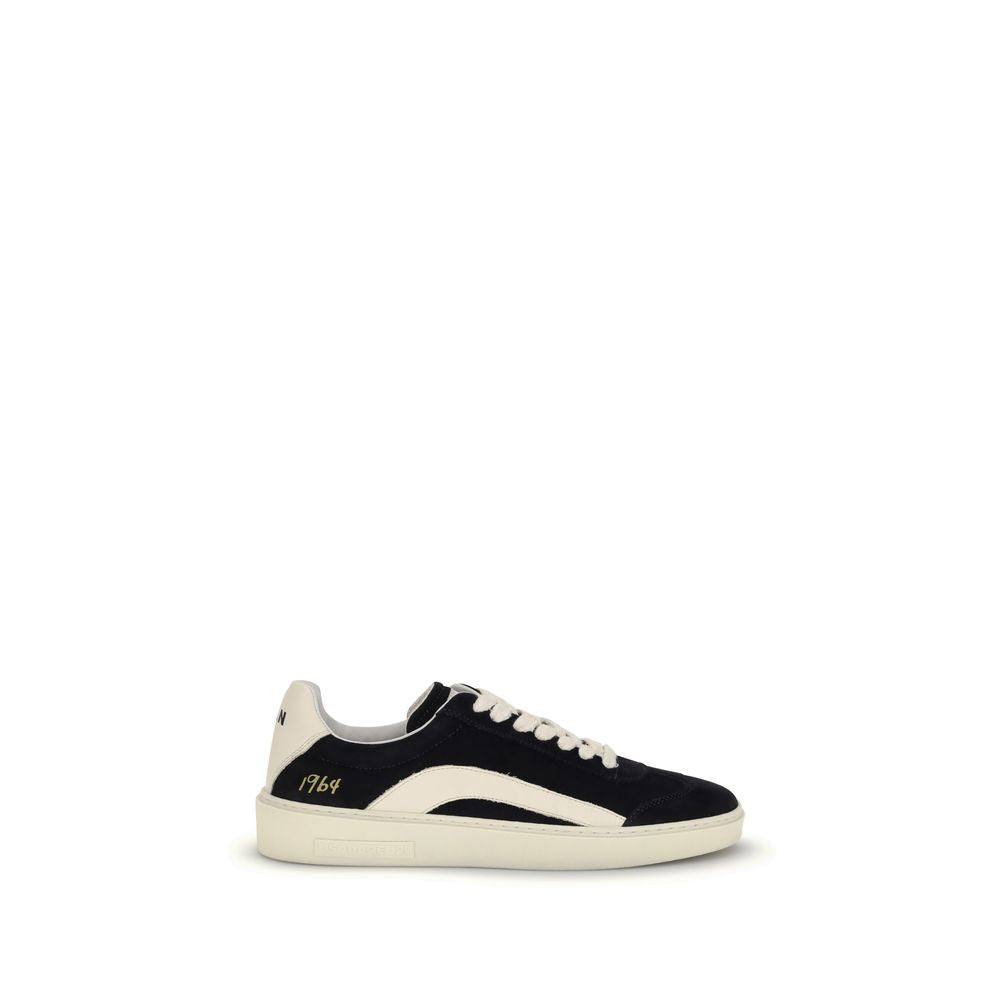 Dsquared² Black Calf Leather Bos Taurus Low Top Sneakers | Regal Royce