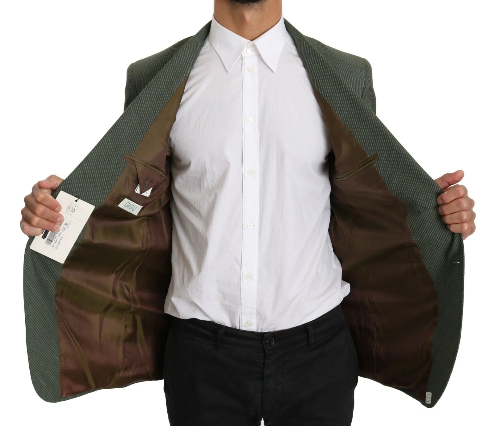 Romeo Gigli Green Linen Blazer One Piece Single Breasted Jacket | Regal Royce