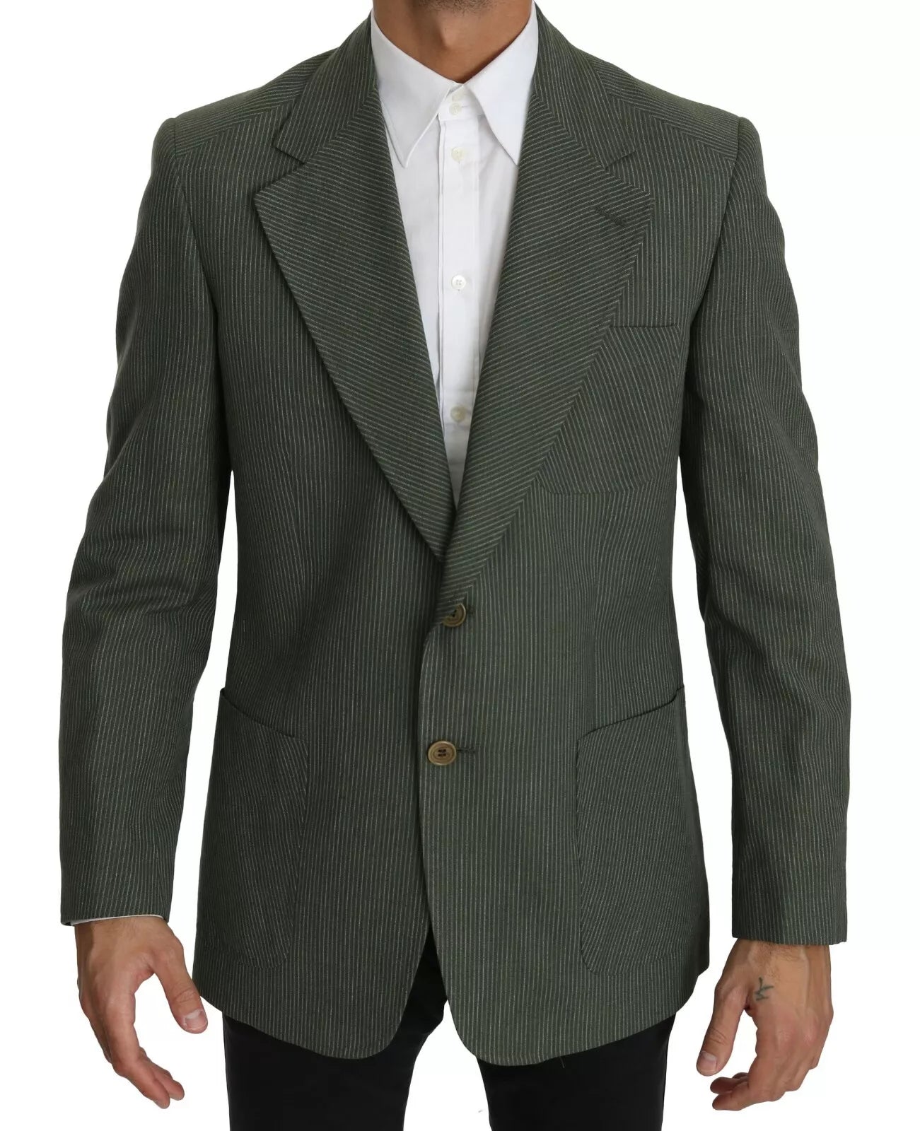 Romeo Gigli Green Linen Blazer One Piece Single Breasted Jacket | Regal Royce