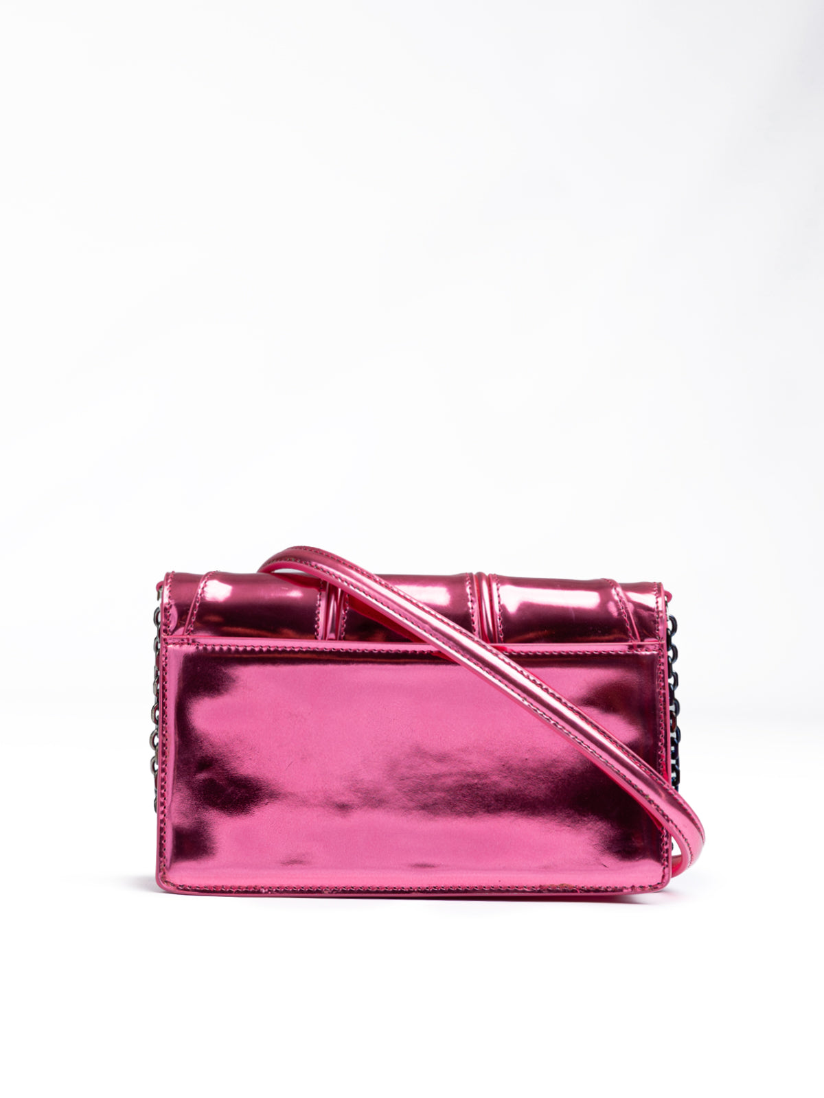 Ferrari Metal Pink GT patent leather bag with chain | Regal Royce
