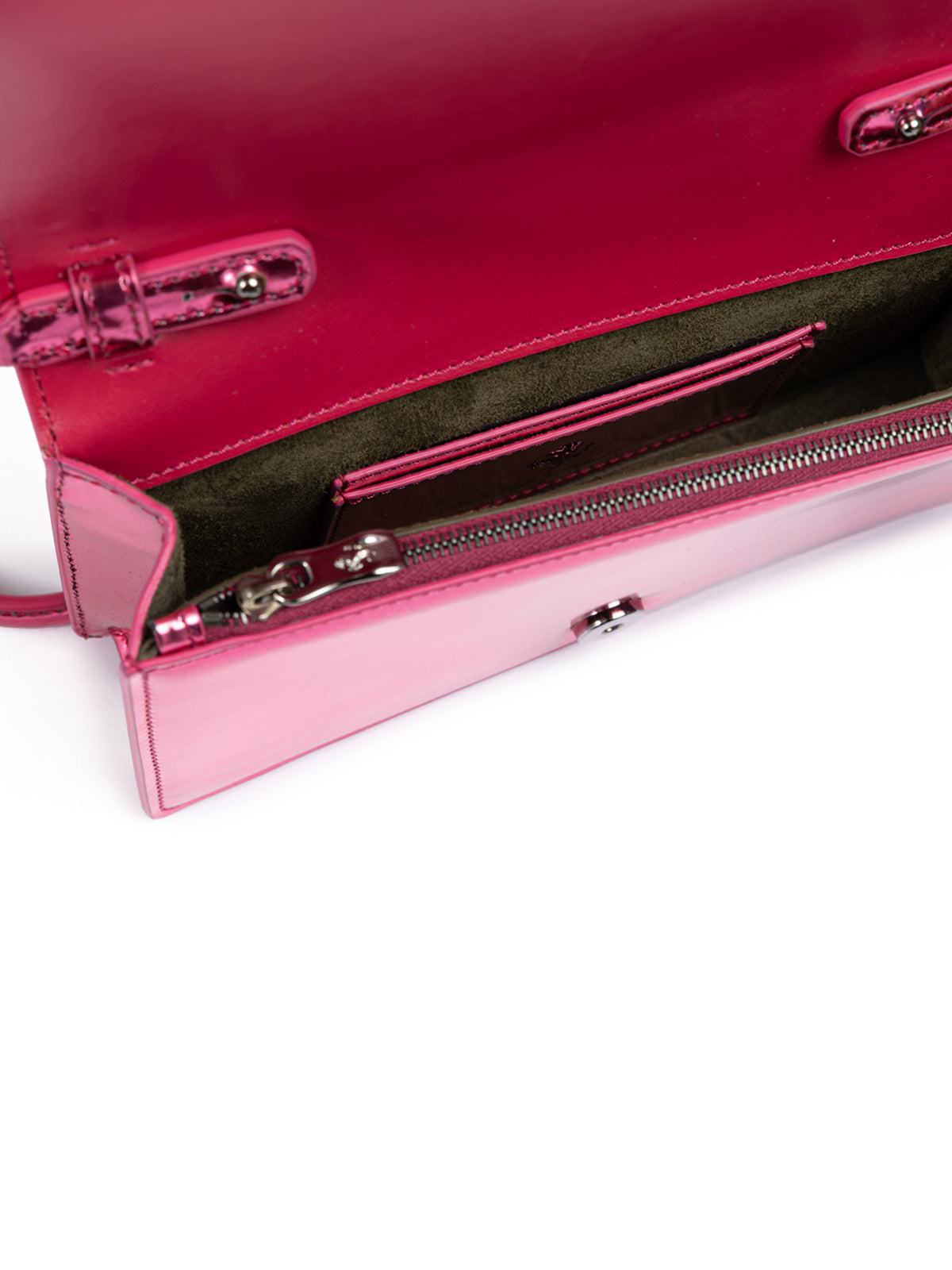 Ferrari Metal Pink GT patent leather bag with chain | Regal Royce