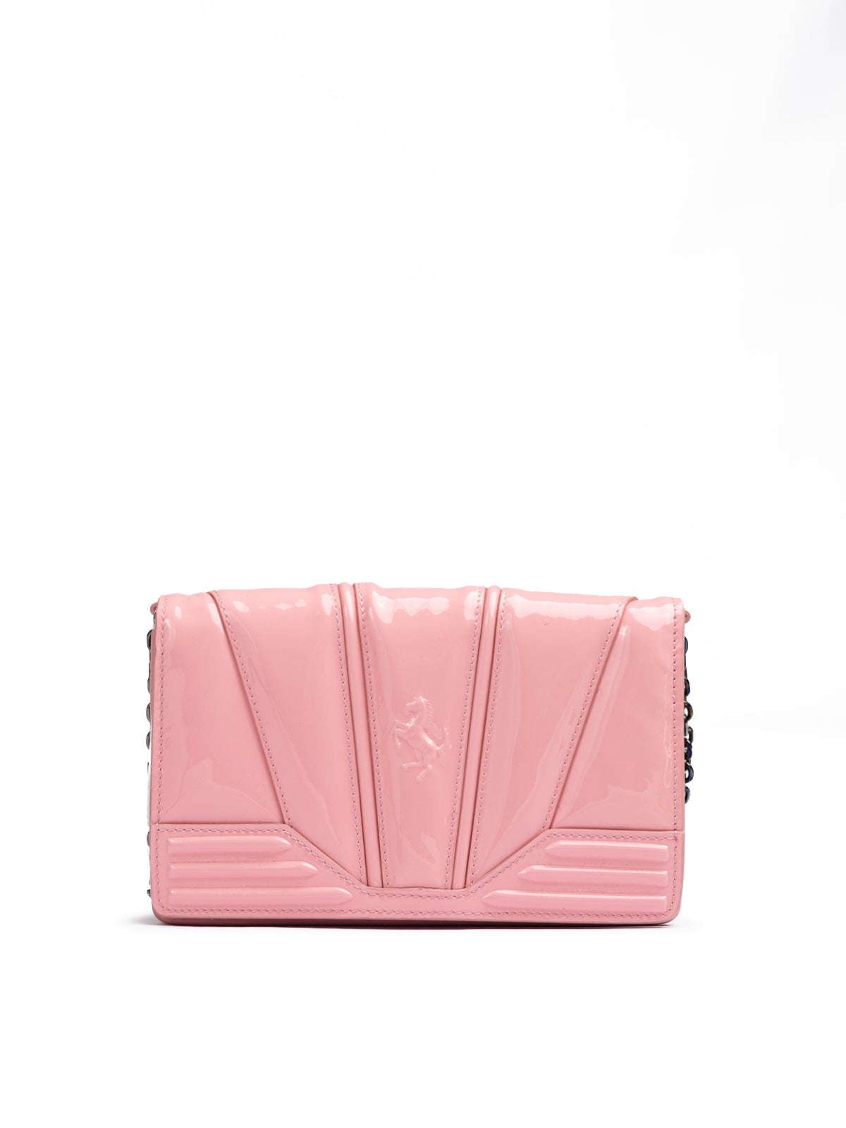 Ferrari Pink GT patent leather bag with chain | Regal Royce