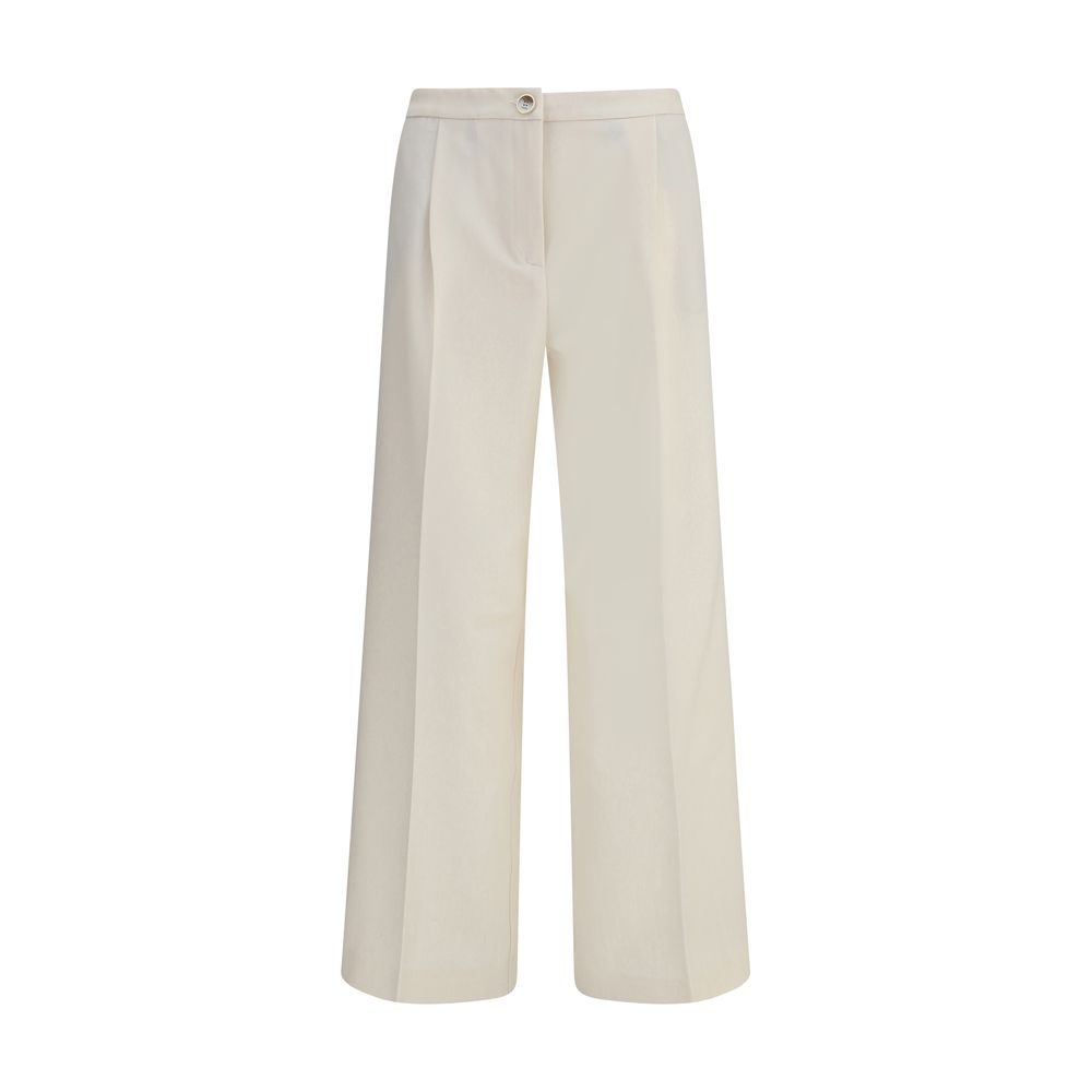Cruna Cream Polyester Casual Pants | Regal Royce