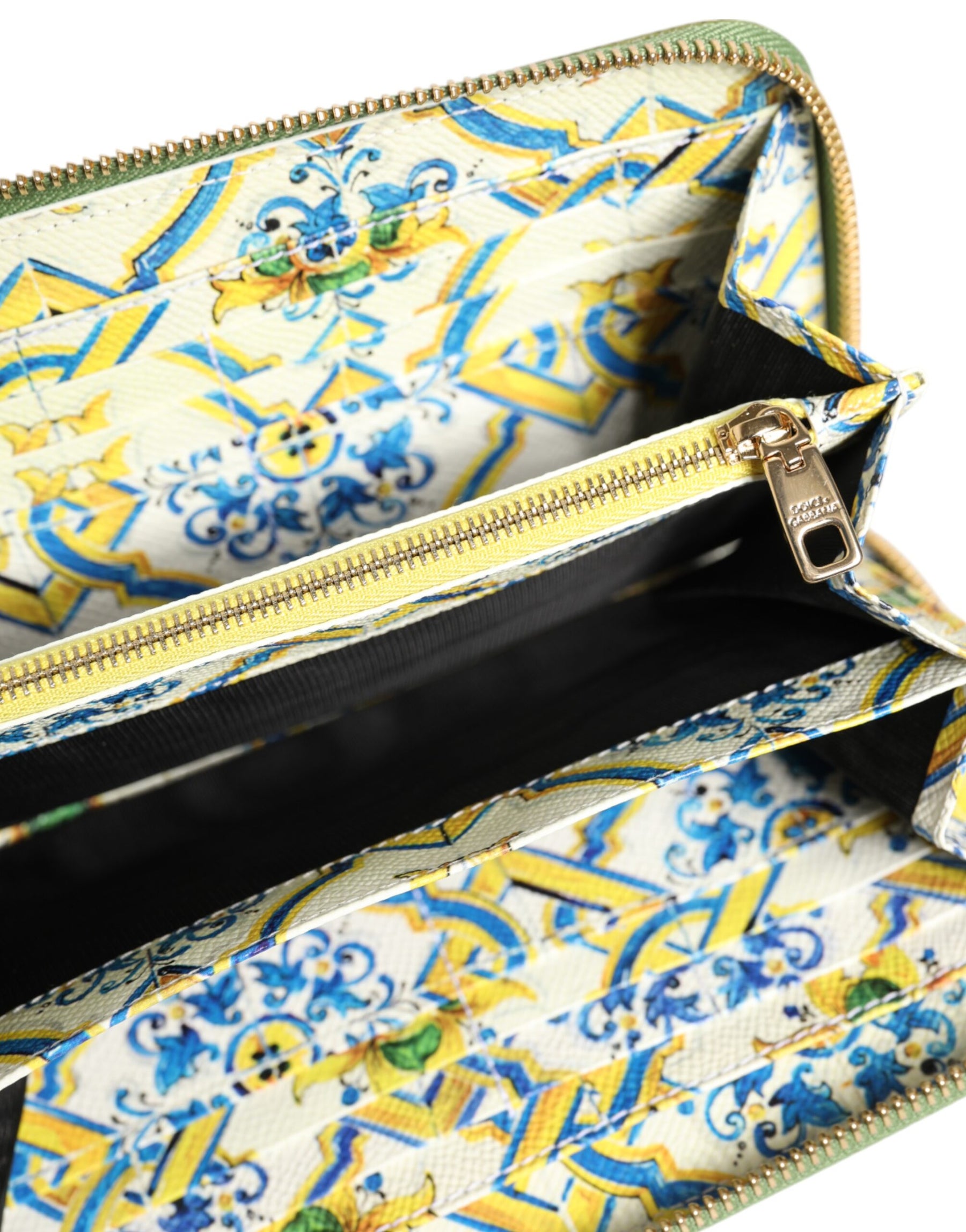 Dolce & Gabbana Green Leather Logo Plaque Zip Around Continenta Wallet | Regal Royce