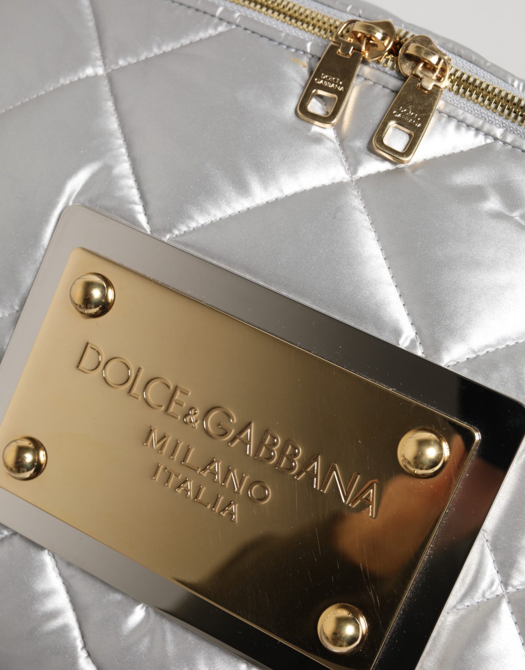 Dolce & Gabbana Silver Quilted Filled Crossbody Shoulder Bag SICILY Bag | Regal Royce