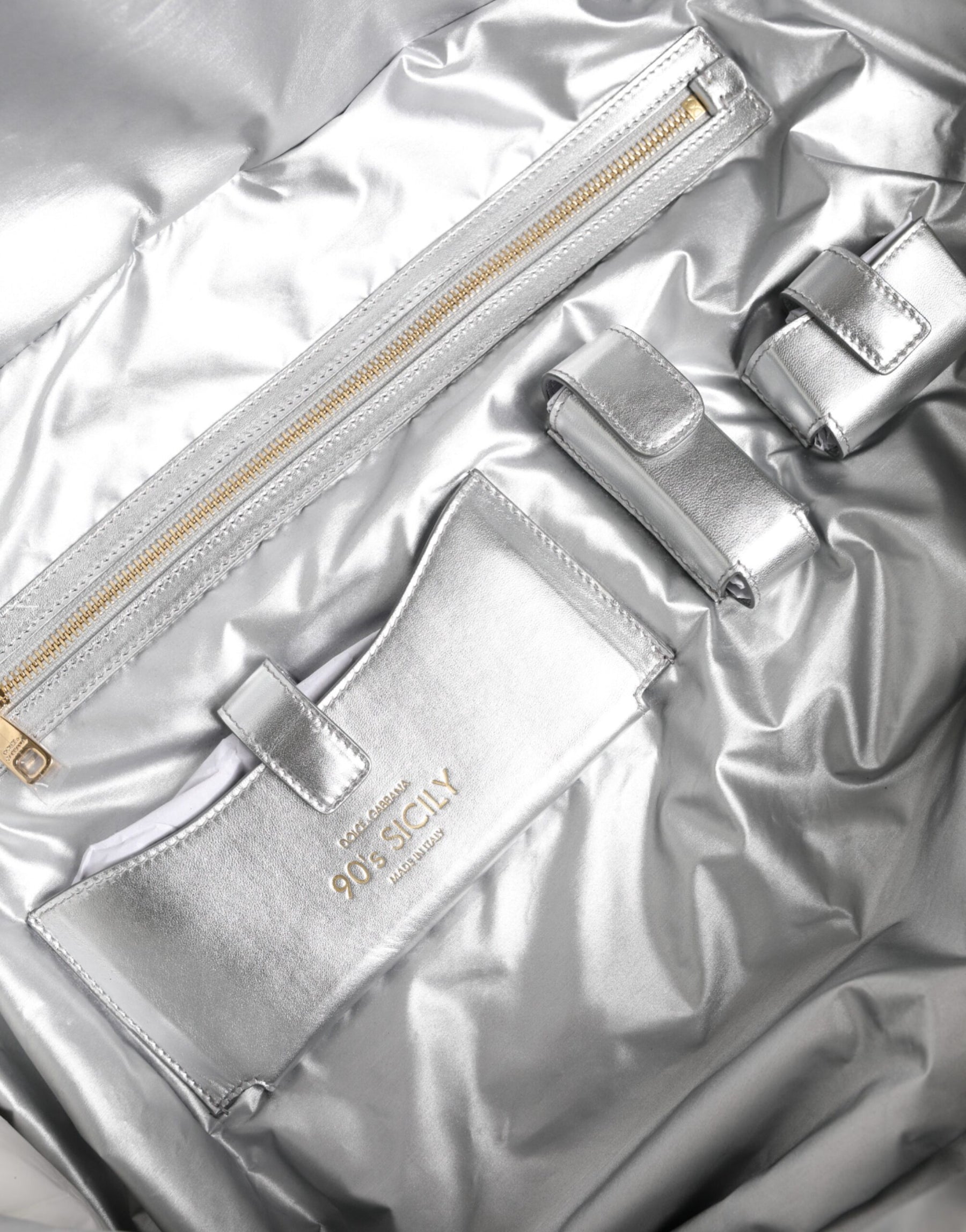 Dolce & Gabbana Silver Quilted Filled Crossbody Shoulder Bag SICILY Bag | Regal Royce