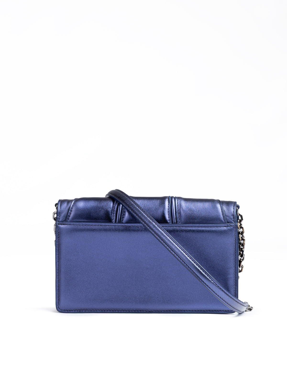 Ferrari Metal blue GT patent leather bag with chain | Regal Royce