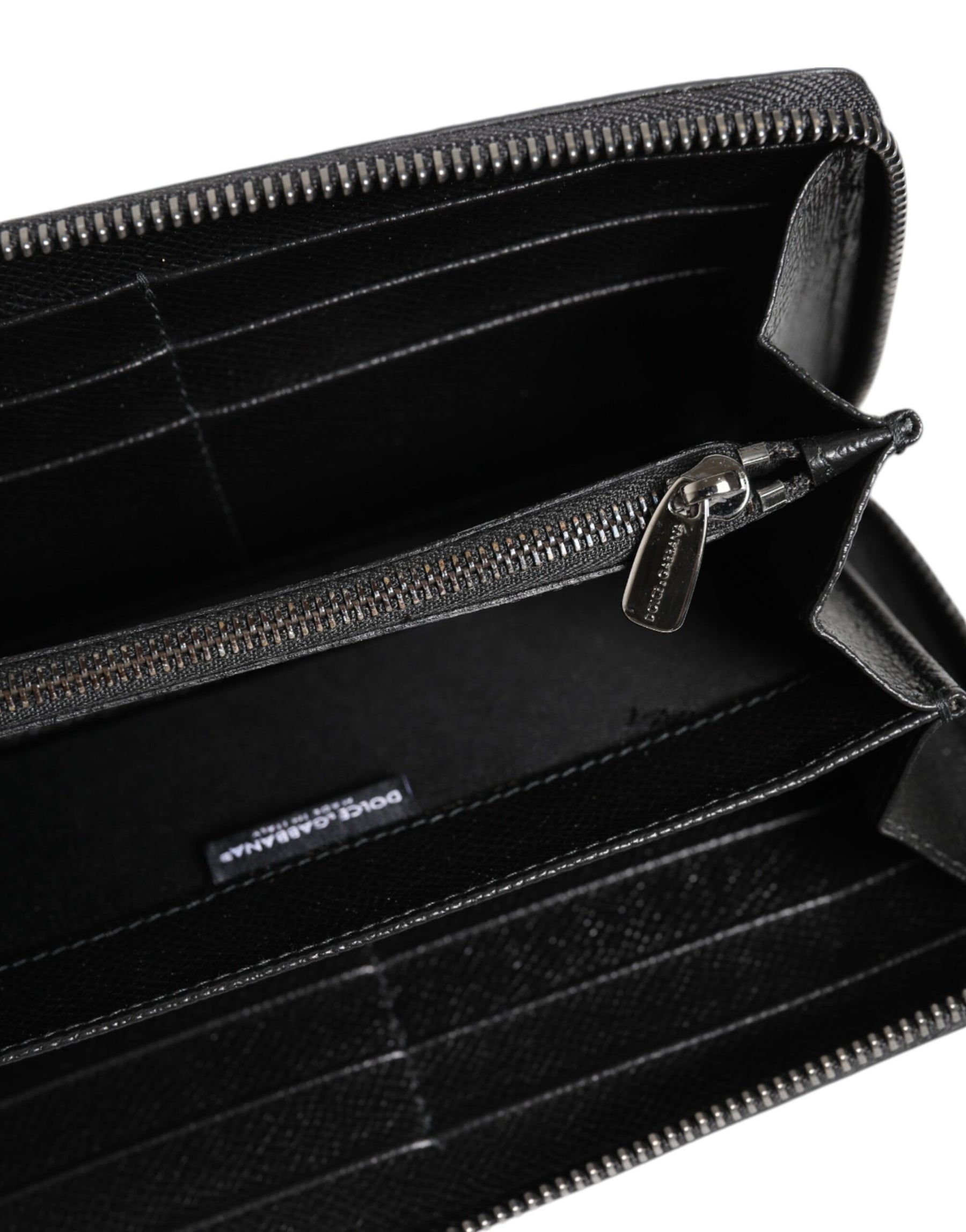 Dolce & Gabbana Black Gray Leopard Leather Zip Around Continental Wallet | Regal Royce