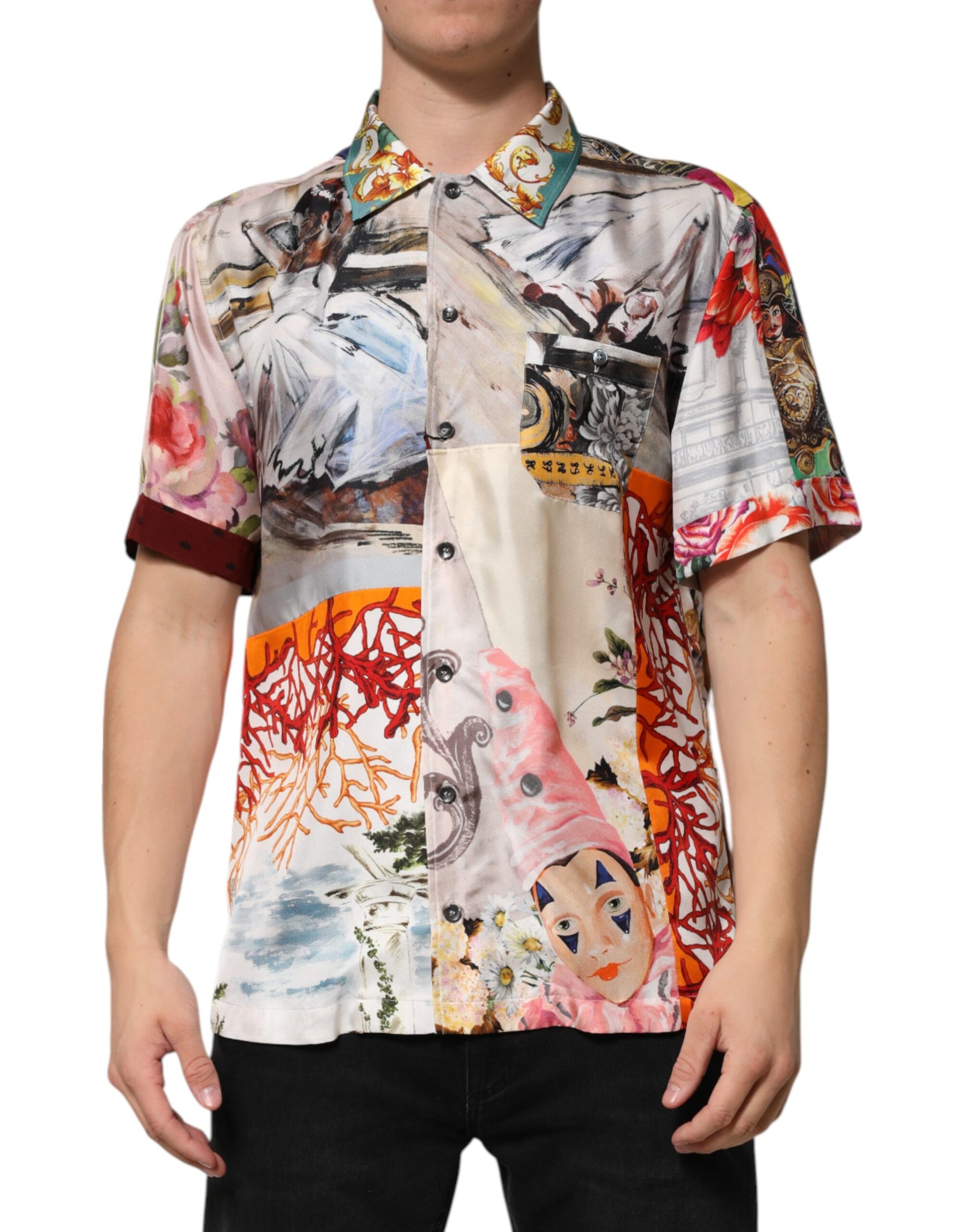 Dolce & Gabbana Multicolor Shell Print Hawaii Casual Shirt | Regal Royce