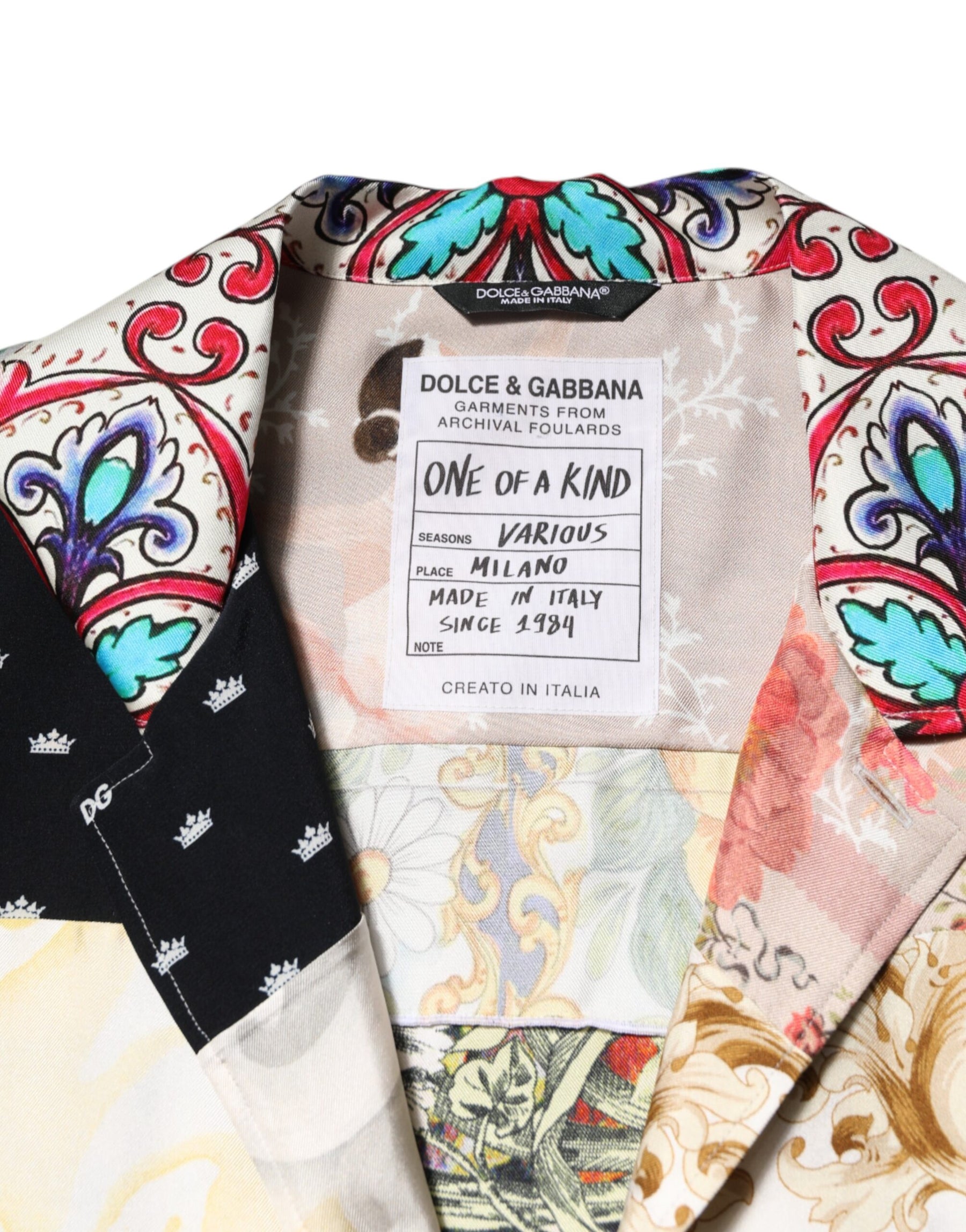 Dolce & Gabbana Multicolor Printed Button Down Casual Shirt | Regal Royce