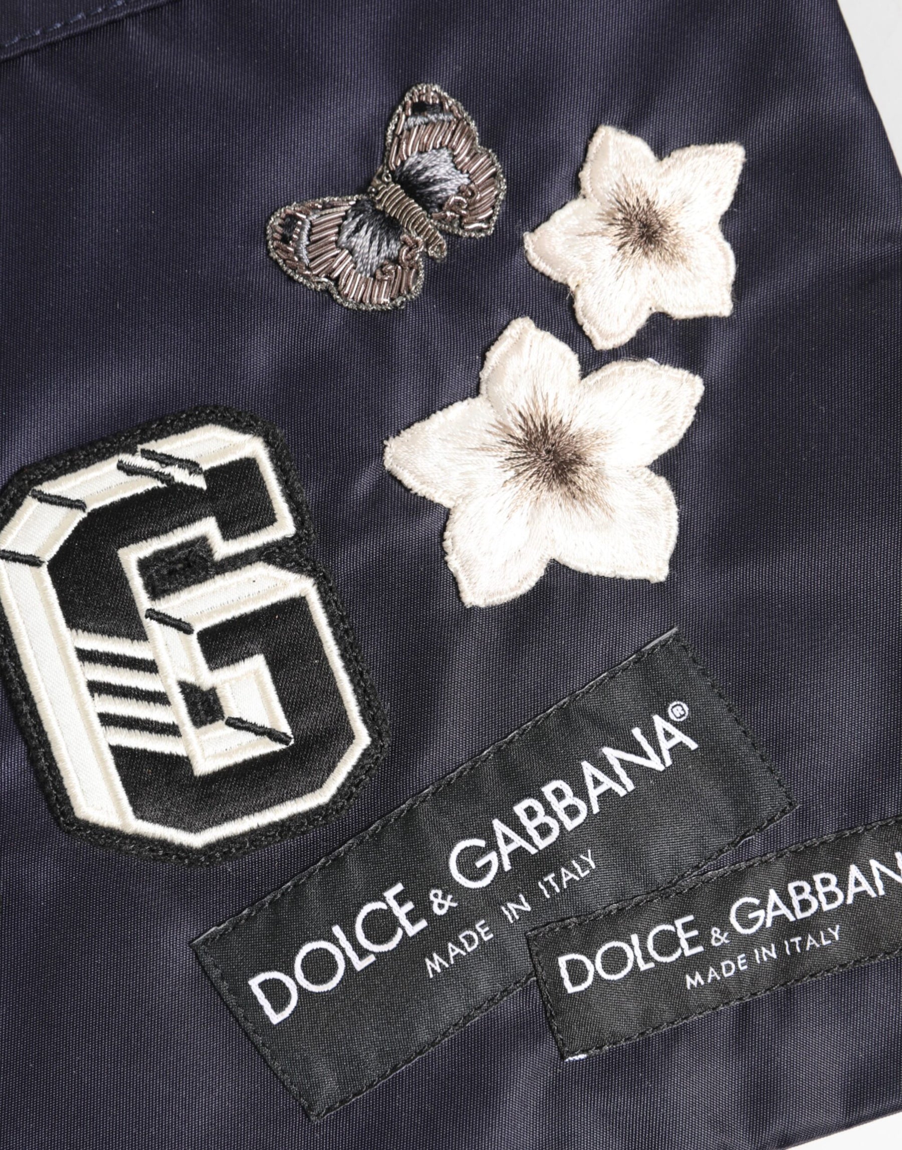 Dolce & Gabbana Blue DG Logo Patch Embellished Pouch Clutch Men Borse Bag | Regal Royce