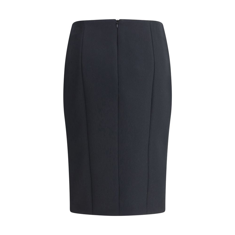 Giorgio Armani Black Recycled Polyester Midi Skirt | Regal Royce