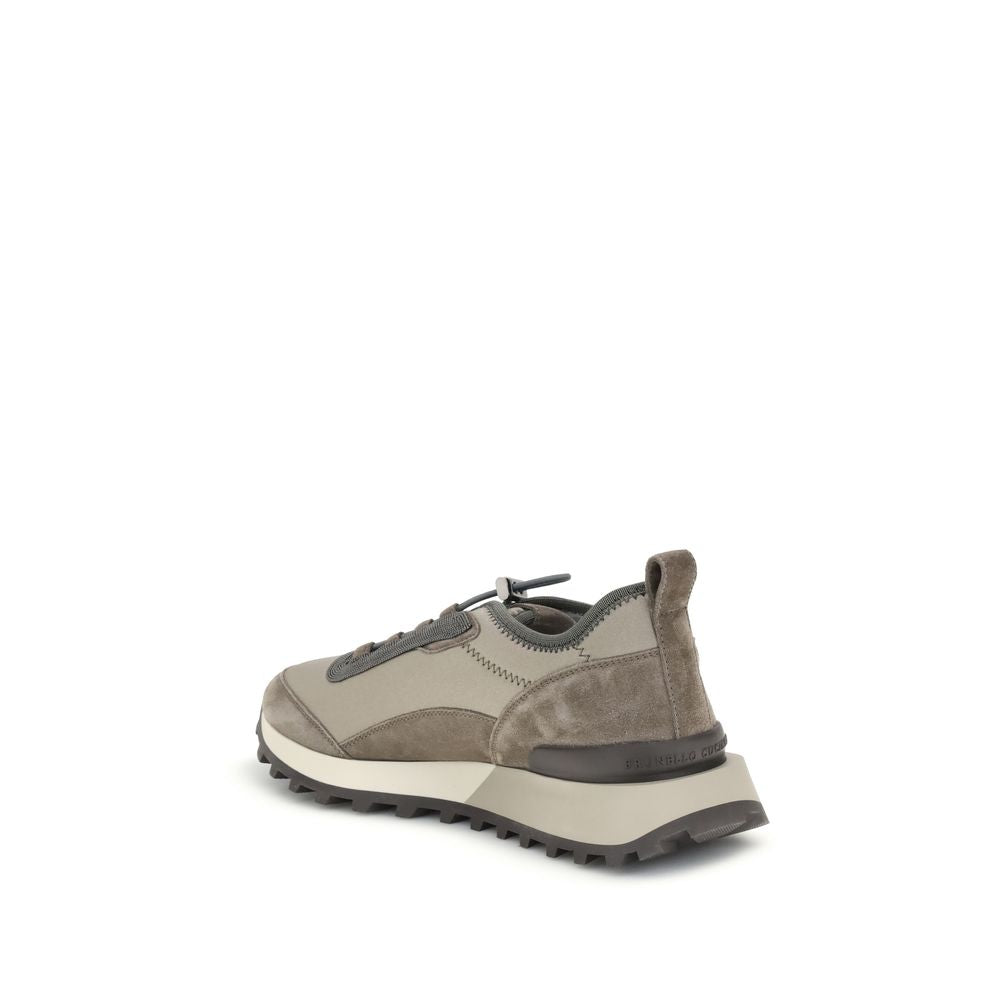 Brunello Cucinelli Brown Leather Athletic Sneakers | Regal Royce