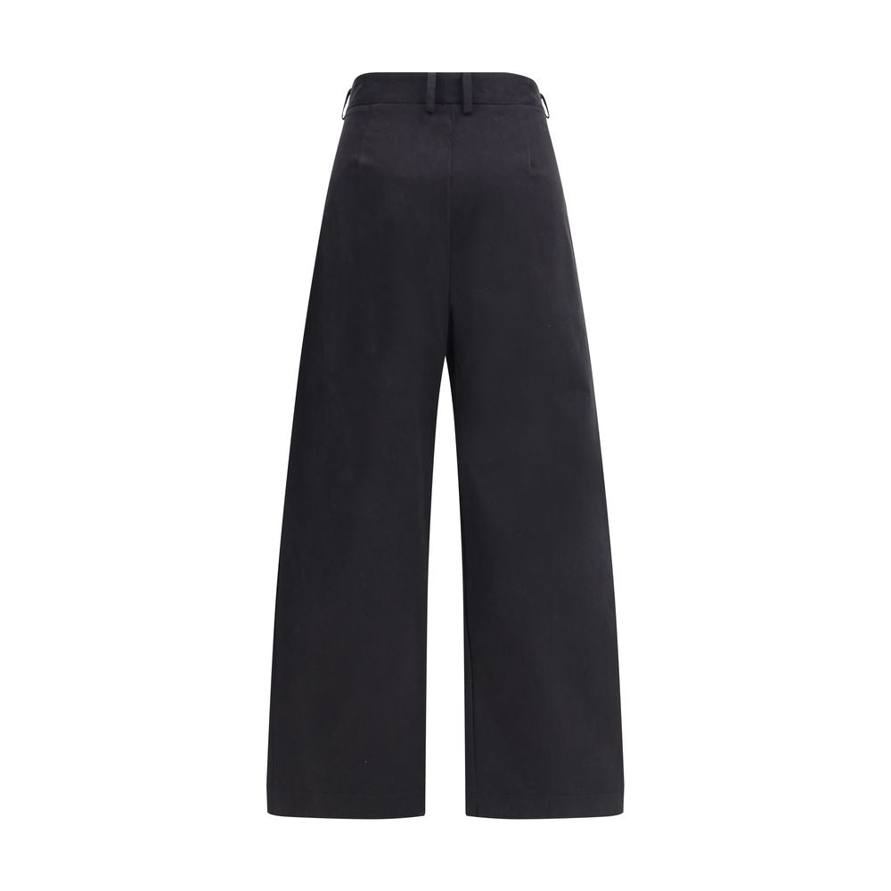 Ella Black Cotton Casual Pants | Regal Royce
