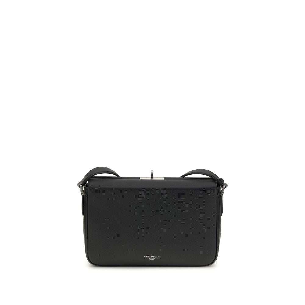 Dolce & Gabbana Black Calf Leather Bos Taurus Shoulder Bag