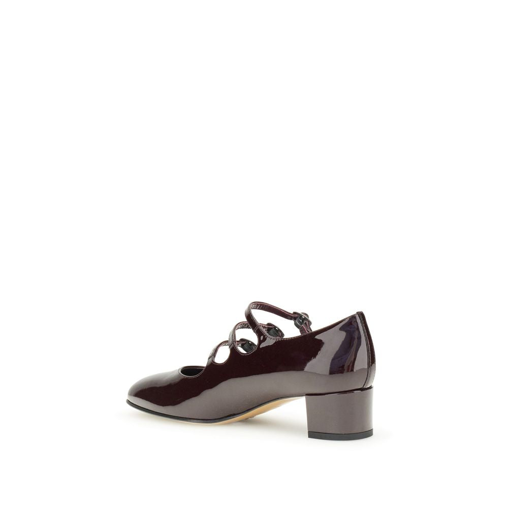 Carel Paris Brown Leather Mid Heel Pumps | Regal Royce