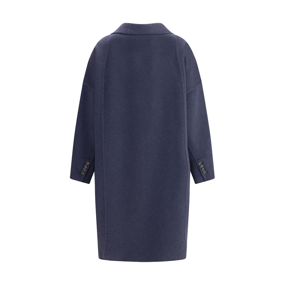 Brunello Cucinelli Blue Cashmere Coat | Regal Royce