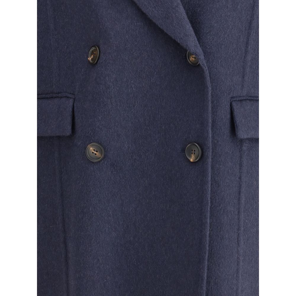 Brunello Cucinelli Blue Cashmere Coat | Regal Royce