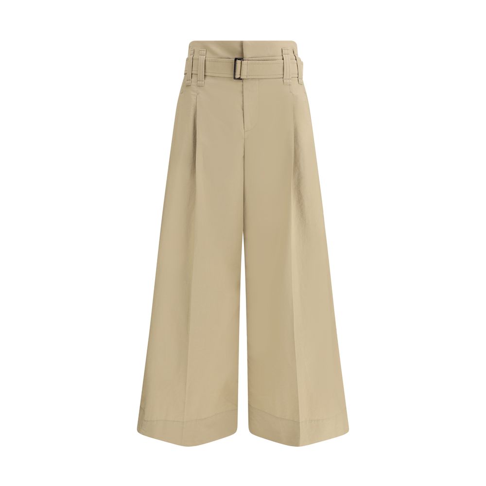 Brunello Cucinelli Beige Cotton Cropped Pants | Regal Royce