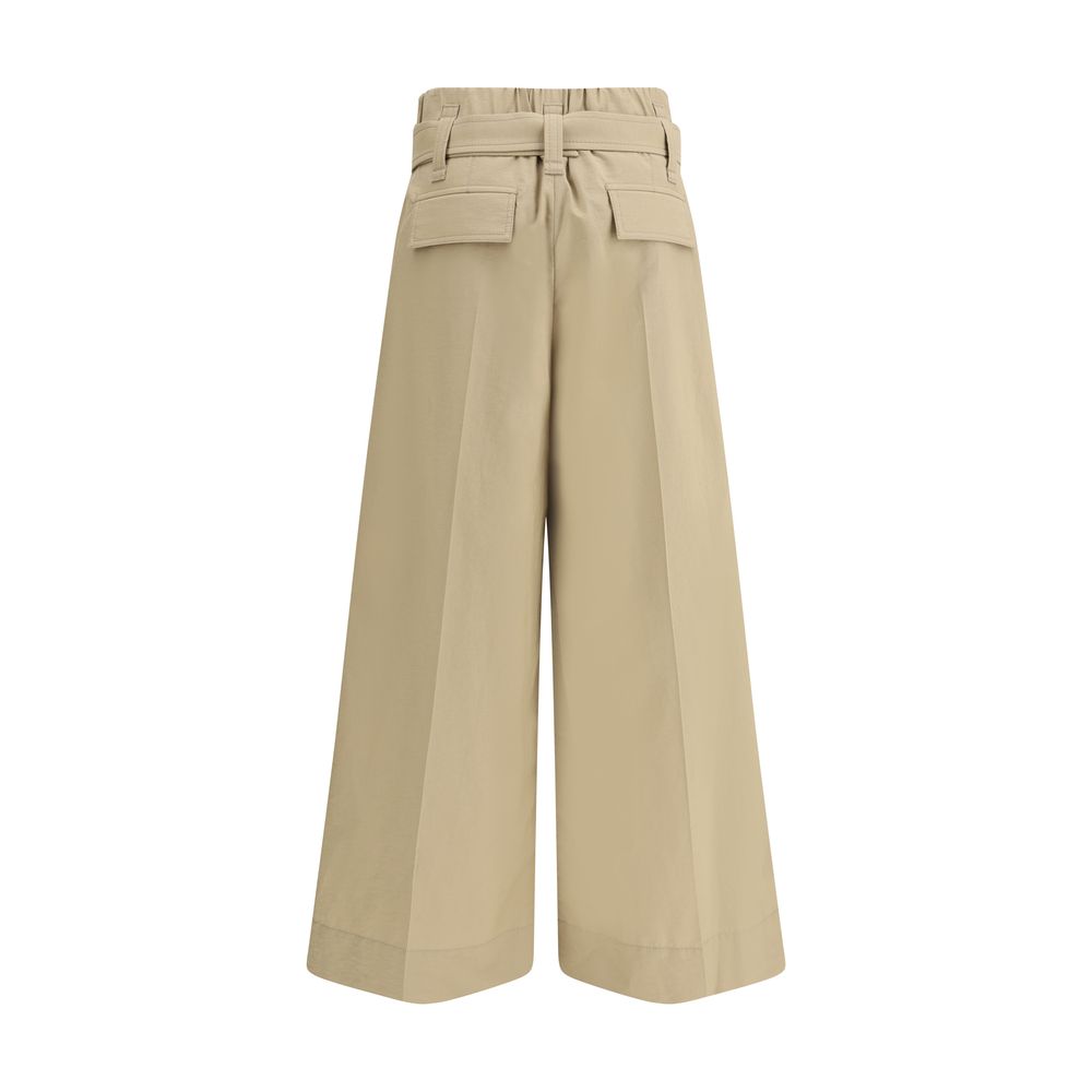 Brunello Cucinelli Beige Cotton Cropped Pants | Regal Royce