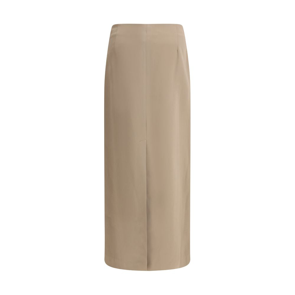 Brunello Cucinelli Gray Acetate Midi Skirt | Regal Royce