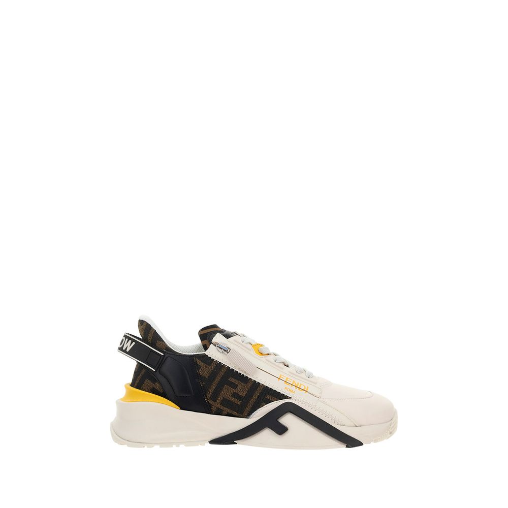 Fendi White Calf Leather Bos Taurus Athletic Sneakers | Regal Royce