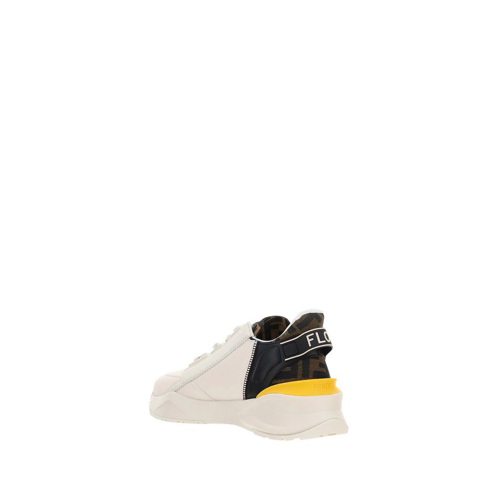 Fendi White Calf Leather Bos Taurus Athletic Sneakers | Regal Royce