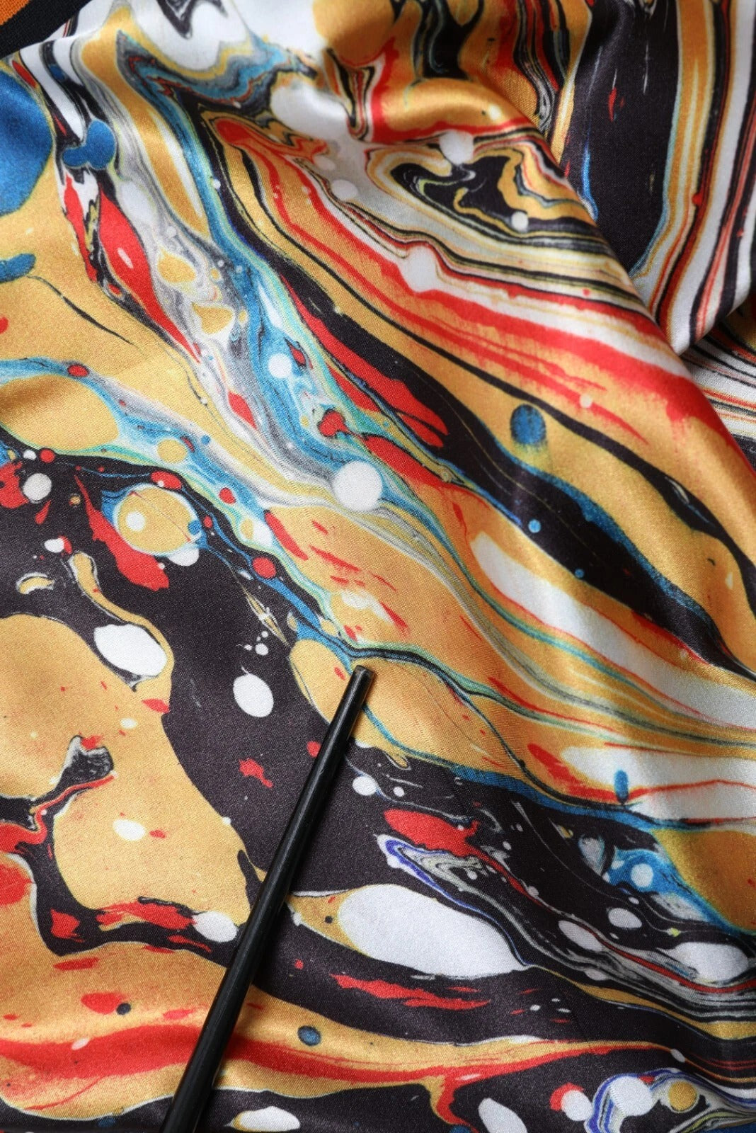 Dolce & Gabbana Multicolor Marble Print Satin Trouser Pants | Regal Royce