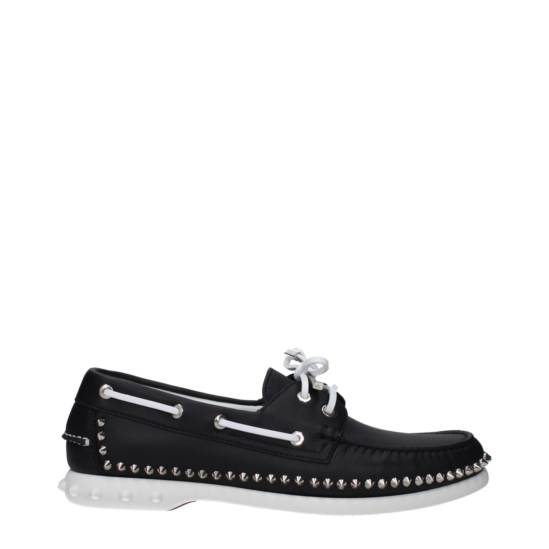 Christian Louboutin Black Leather Slip-On Loafers | Regal Royce