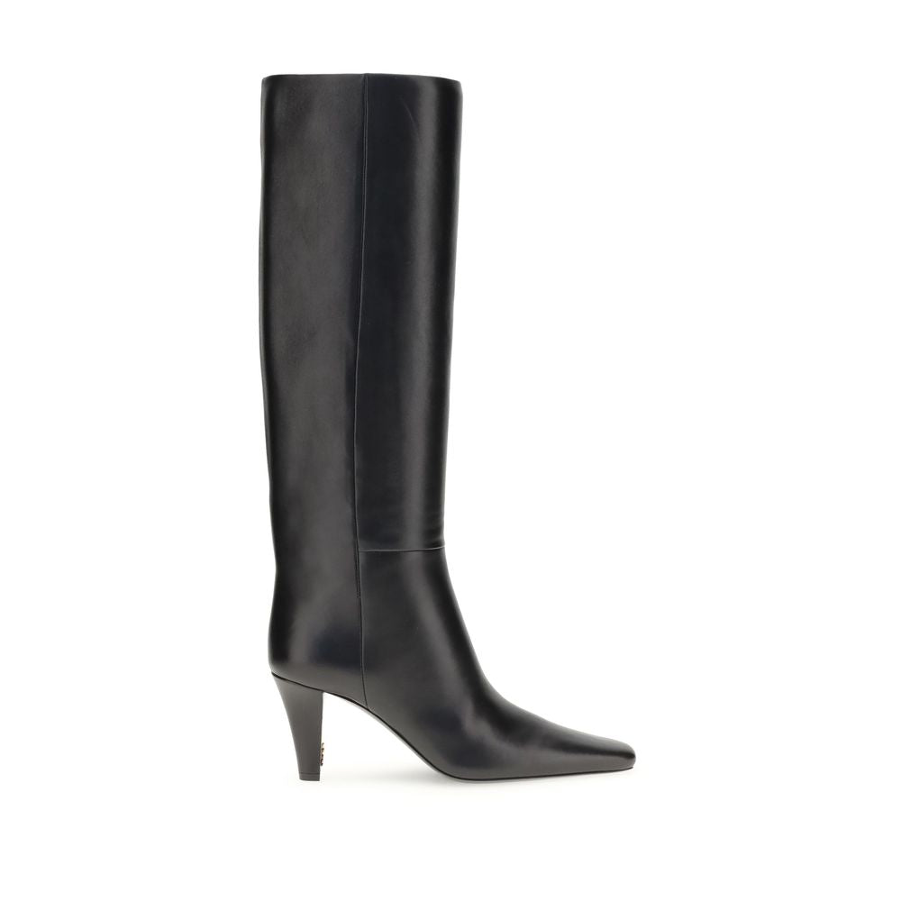 Saint Laurent Black Leather High Heel Boots | Regal Royce