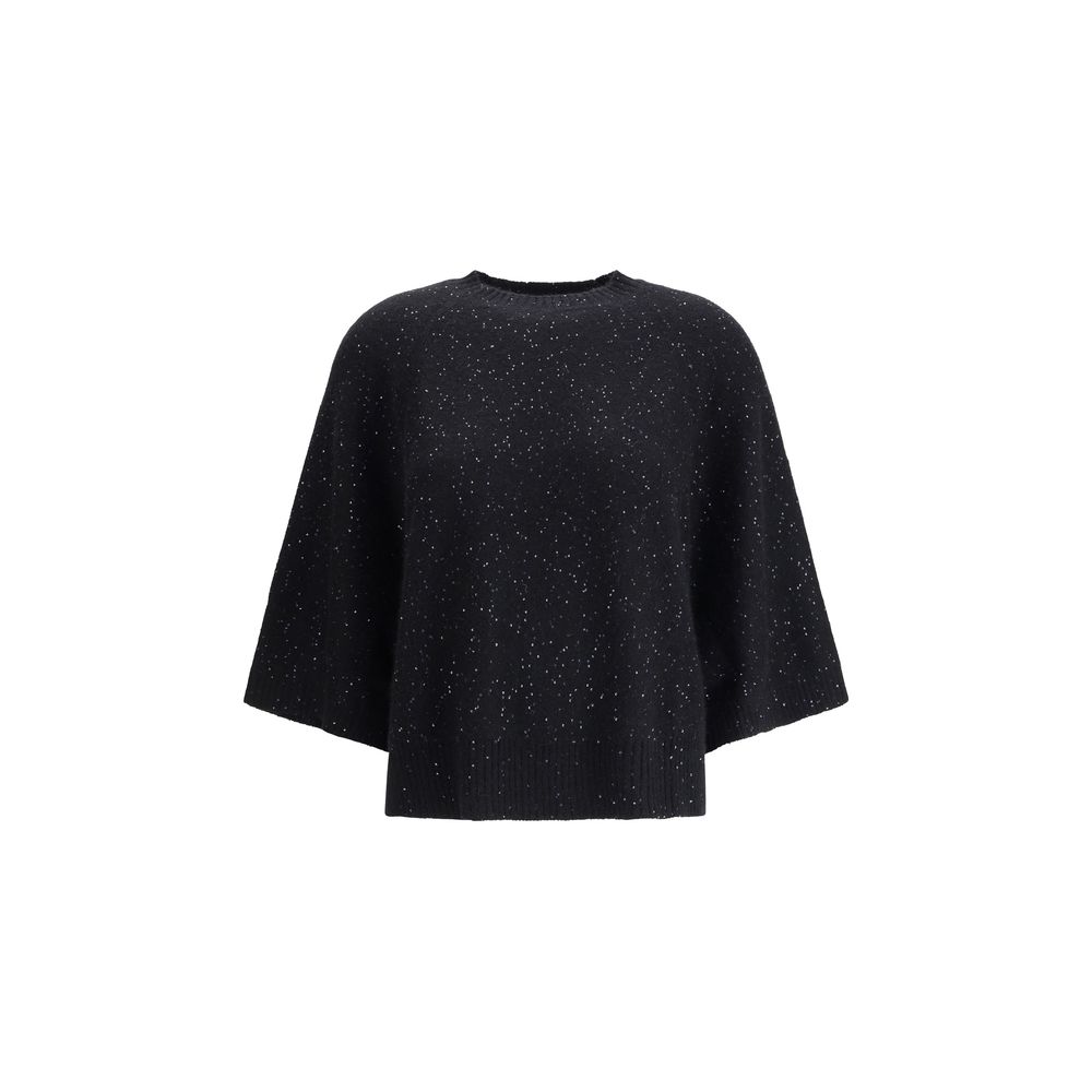 Fabiana Filippi Black Fleece Wool Sweatshirt | Regal Royce