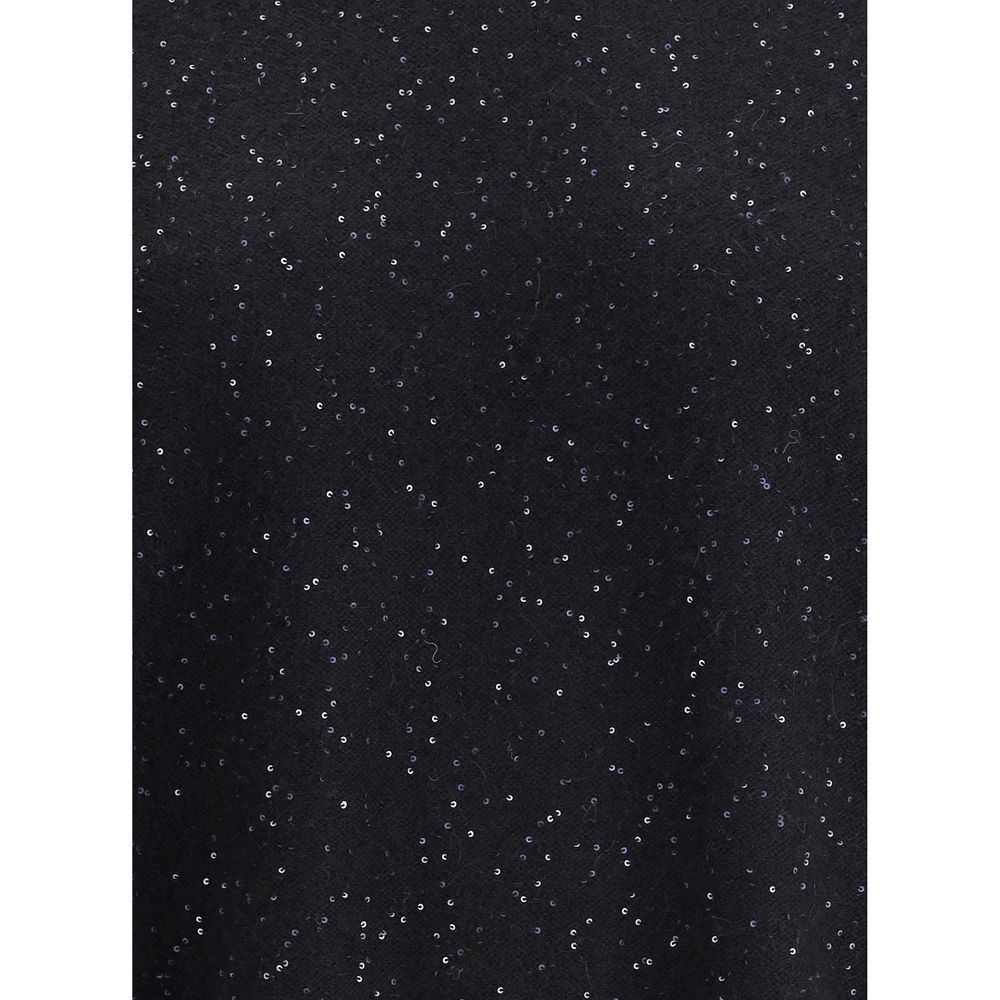 Fabiana Filippi Black Fleece Wool Sweatshirt