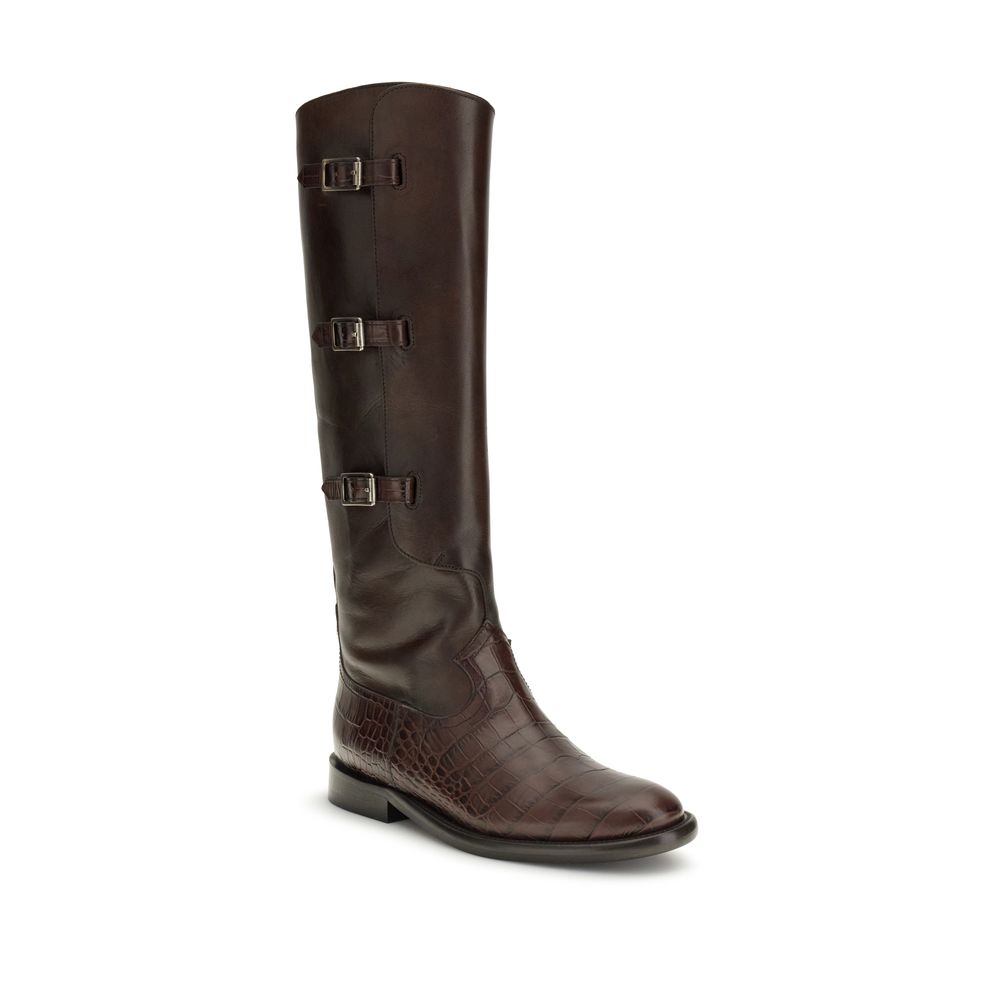 Paris Texas Brown Leather Lace-Up Boots | Regal Royce