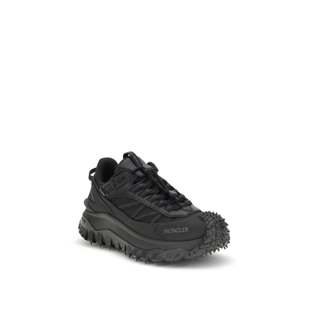 Moncler Black Calf Leather Bos Taurus Athletic Sneakers | Regal Royce