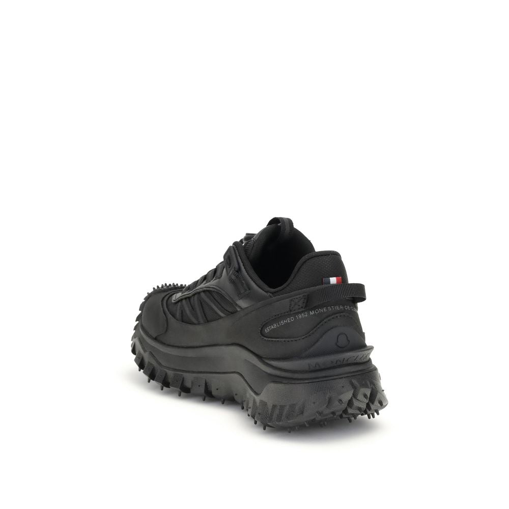 Moncler Black Calf Leather Bos Taurus Athletic Sneakers | Regal Royce