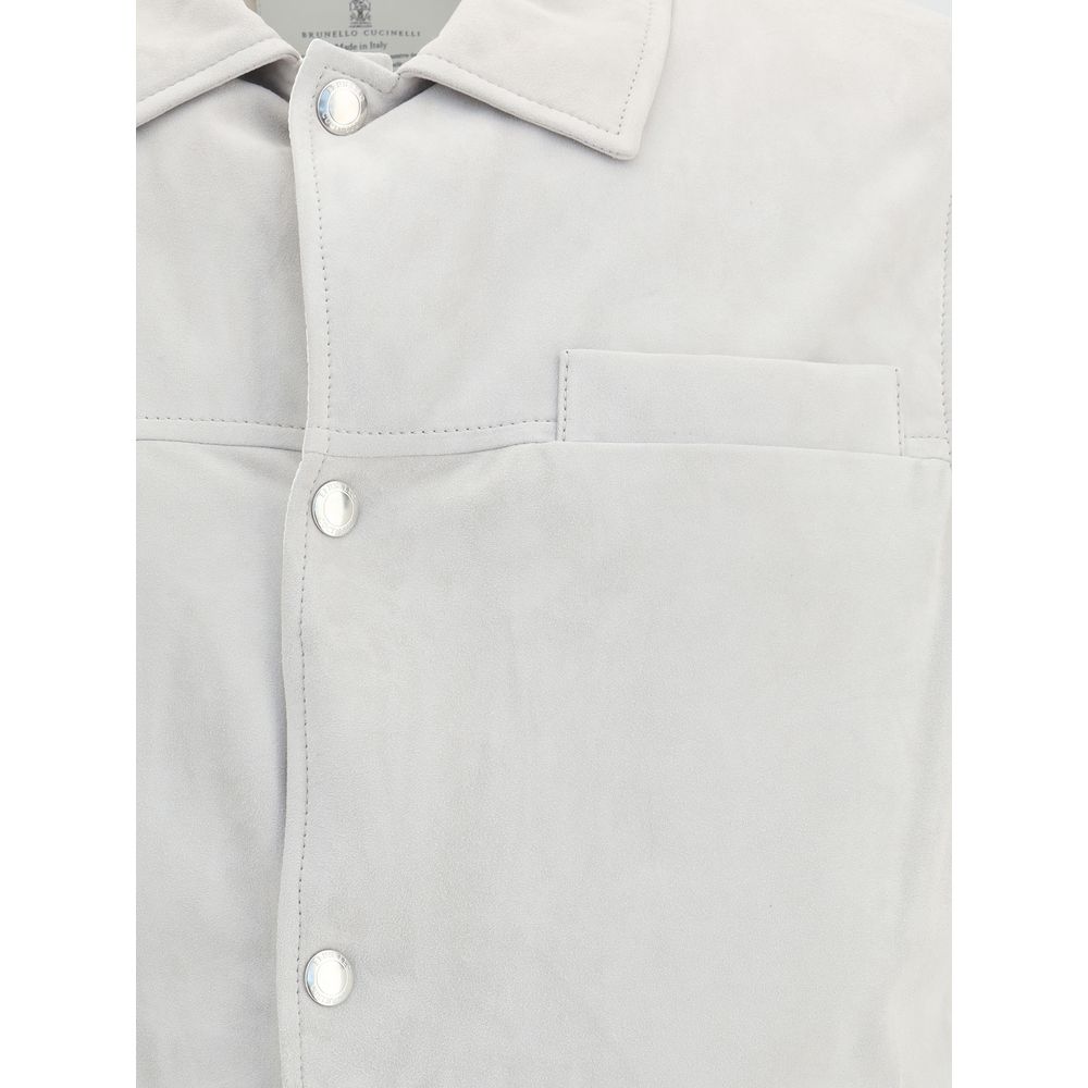 Brunello Cucinelli Gray Leather Jacket | Regal Royce