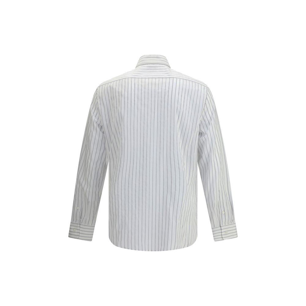 Brunello Cucinelli White Cotton Pattern Shirt | Regal Royce