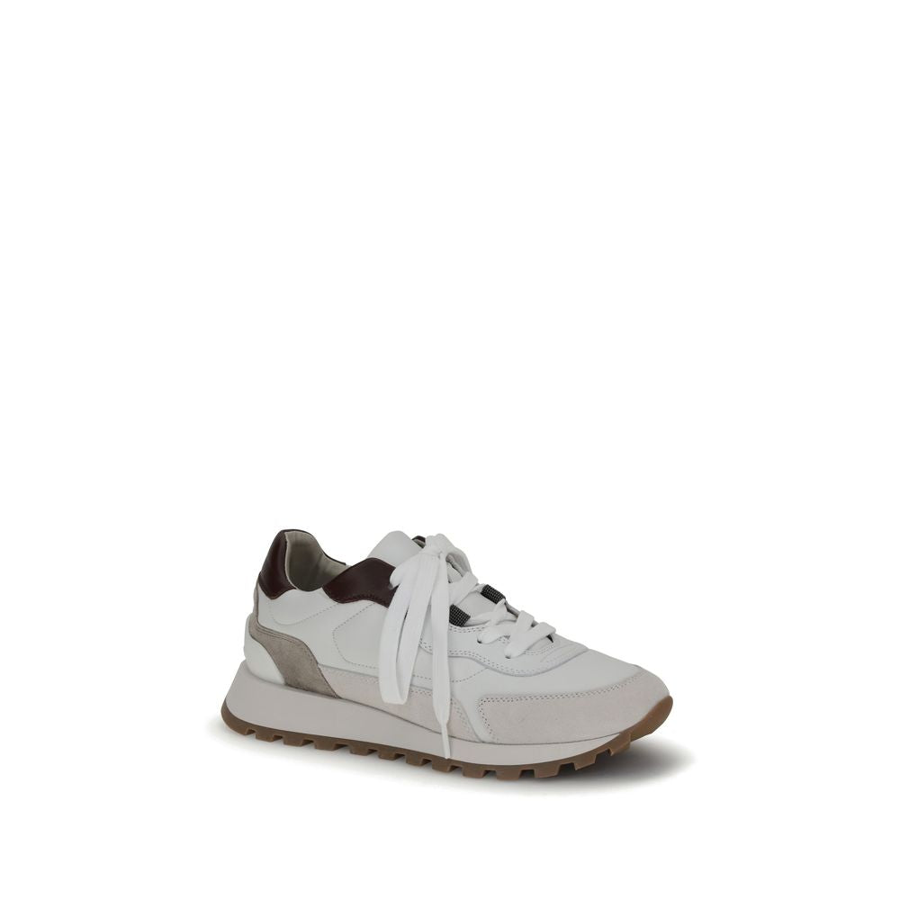 Brunello Cucinelli White Leather Athletic Sneakers | Regal Royce