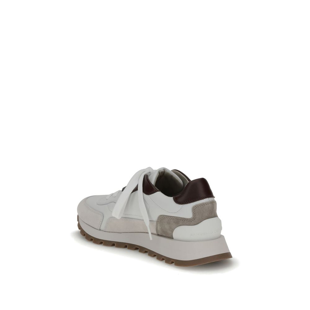 Brunello Cucinelli White Leather Athletic Sneakers | Regal Royce