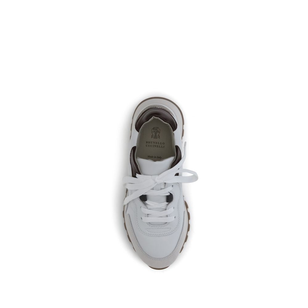 Brunello Cucinelli White Leather Athletic Sneakers | Regal Royce