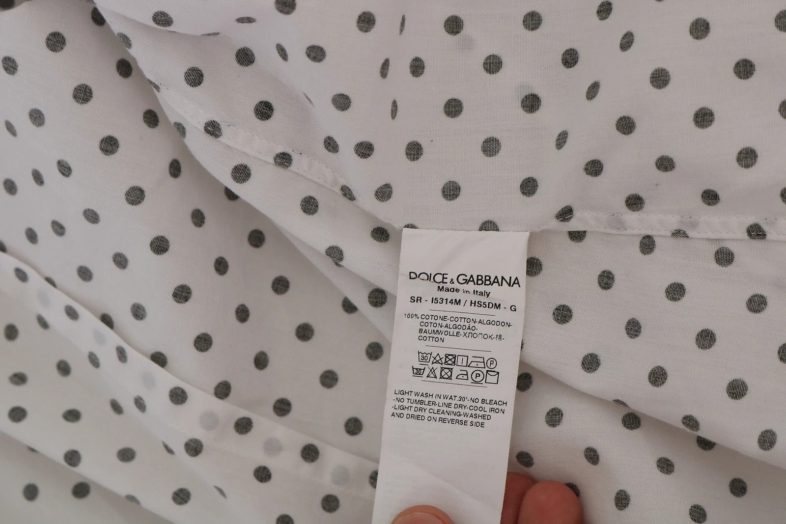 Dolce & Gabbana White Dotted Dress Formal MARTINI Shirt | Regal Royce