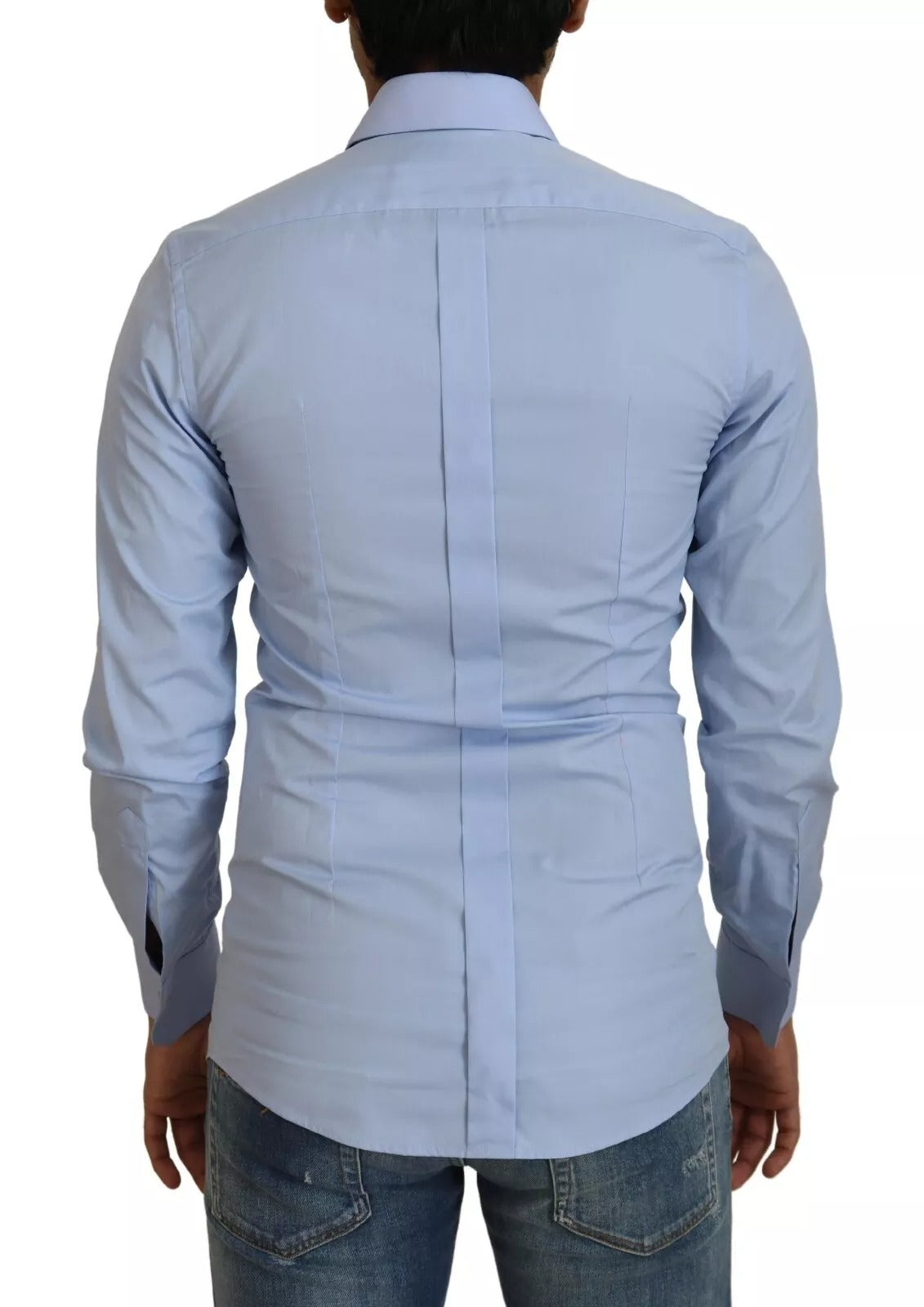 Dolce & Gabbana Light Blue Cotton Slim Fit Dress Shirt | Regal Royce