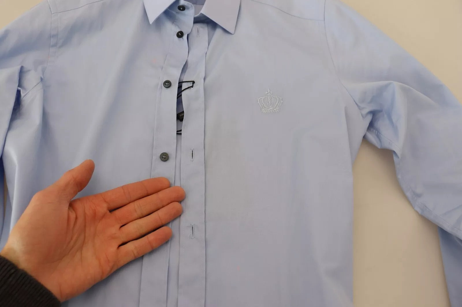 Dolce & Gabbana Light Blue Cotton Slim Fit Dress Shirt | Regal Royce
