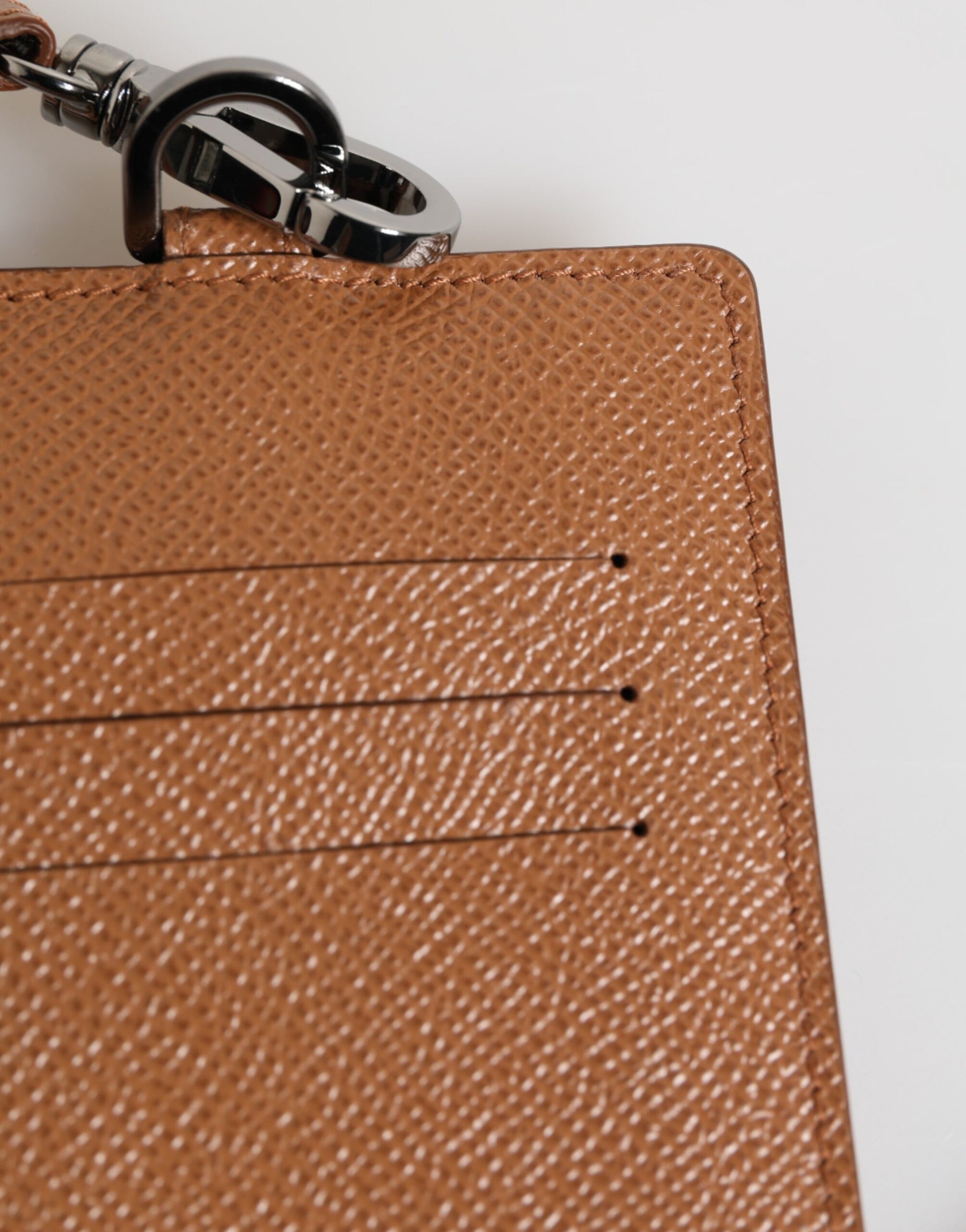 Dolce & Gabbana Dark Brown Leather Lanyard Logo Card Holder Men Wallet | Regal Royce