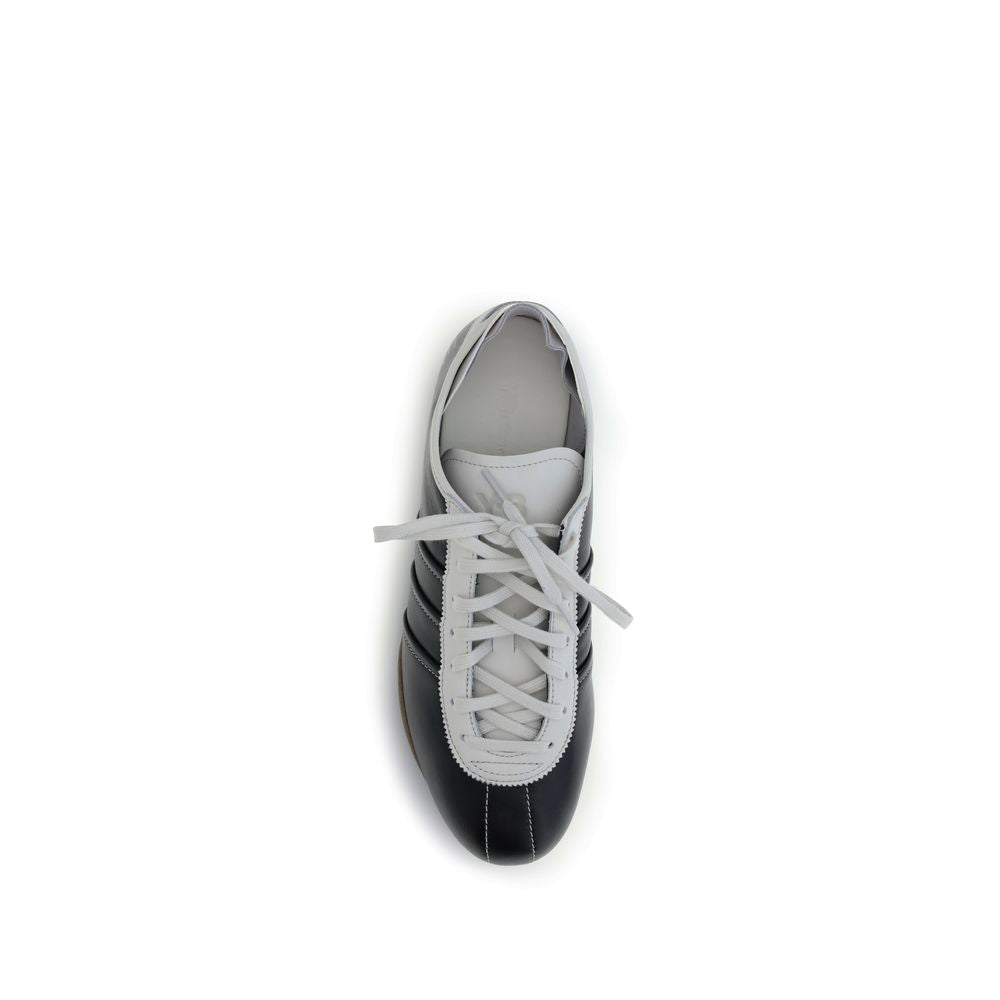 Y-3 Black Calf Leather Bos Taurus Low Top Sneakers | Regal Royce