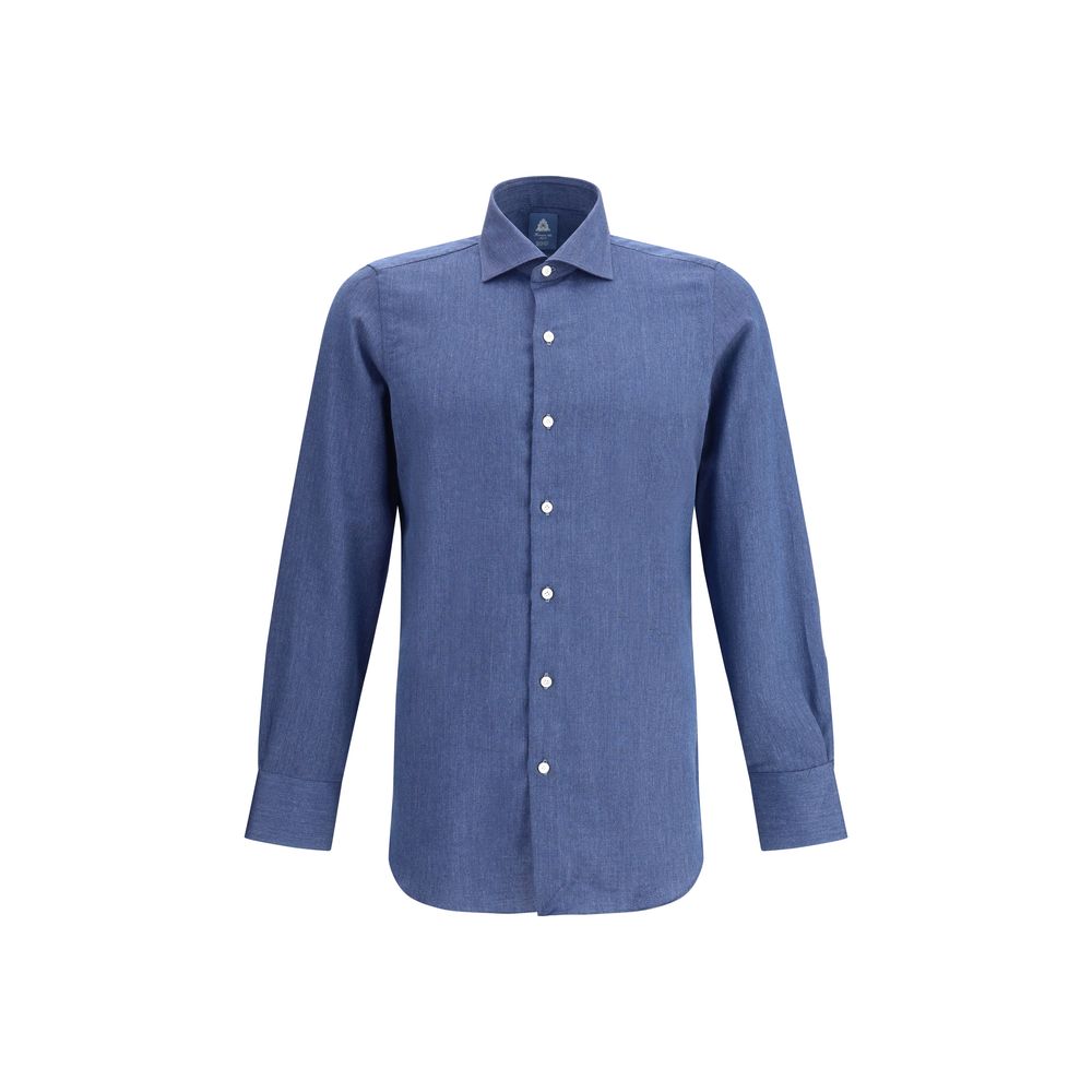 Finamore Blue Cotton Dress Shirt | Regal Royce