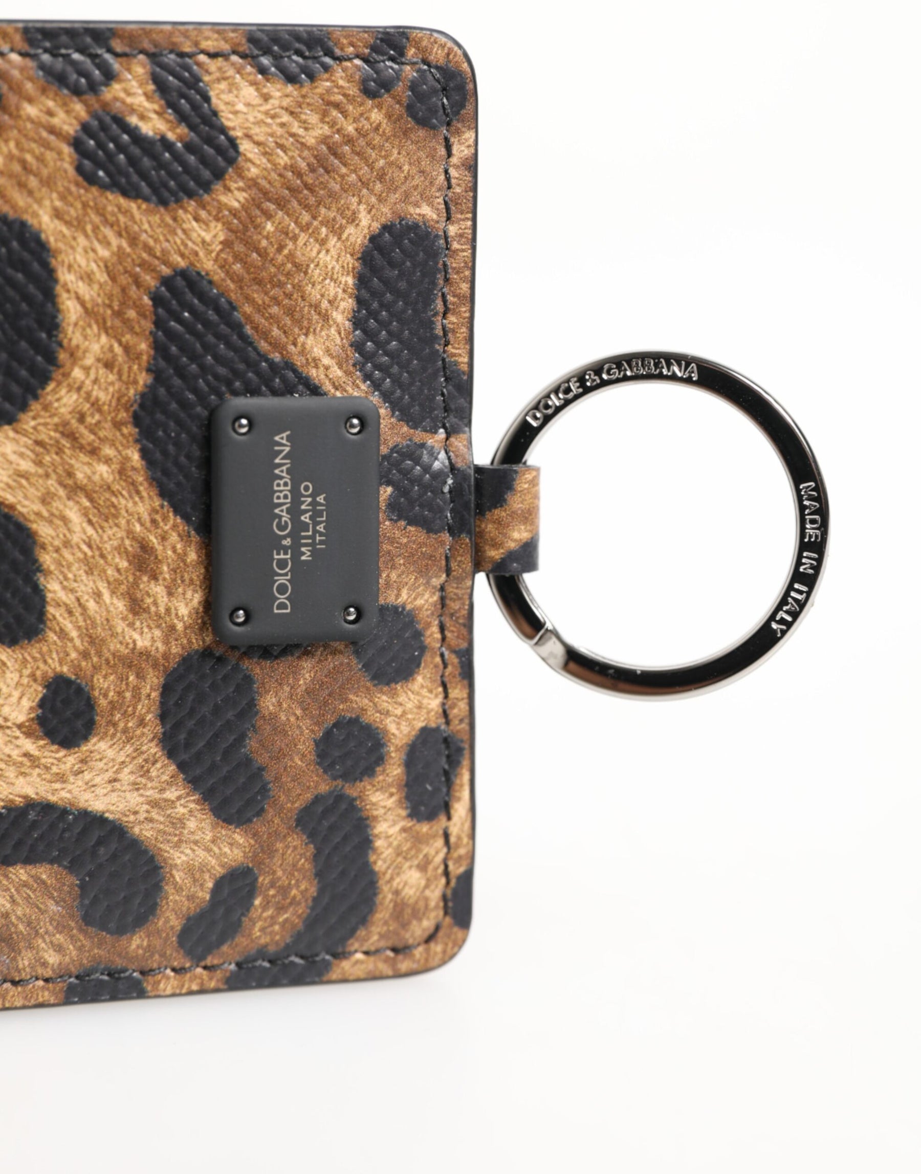 Dolce & Gabbana Leopard Print Leather Embossed Lanyard Card Holder Wallet | Regal Royce