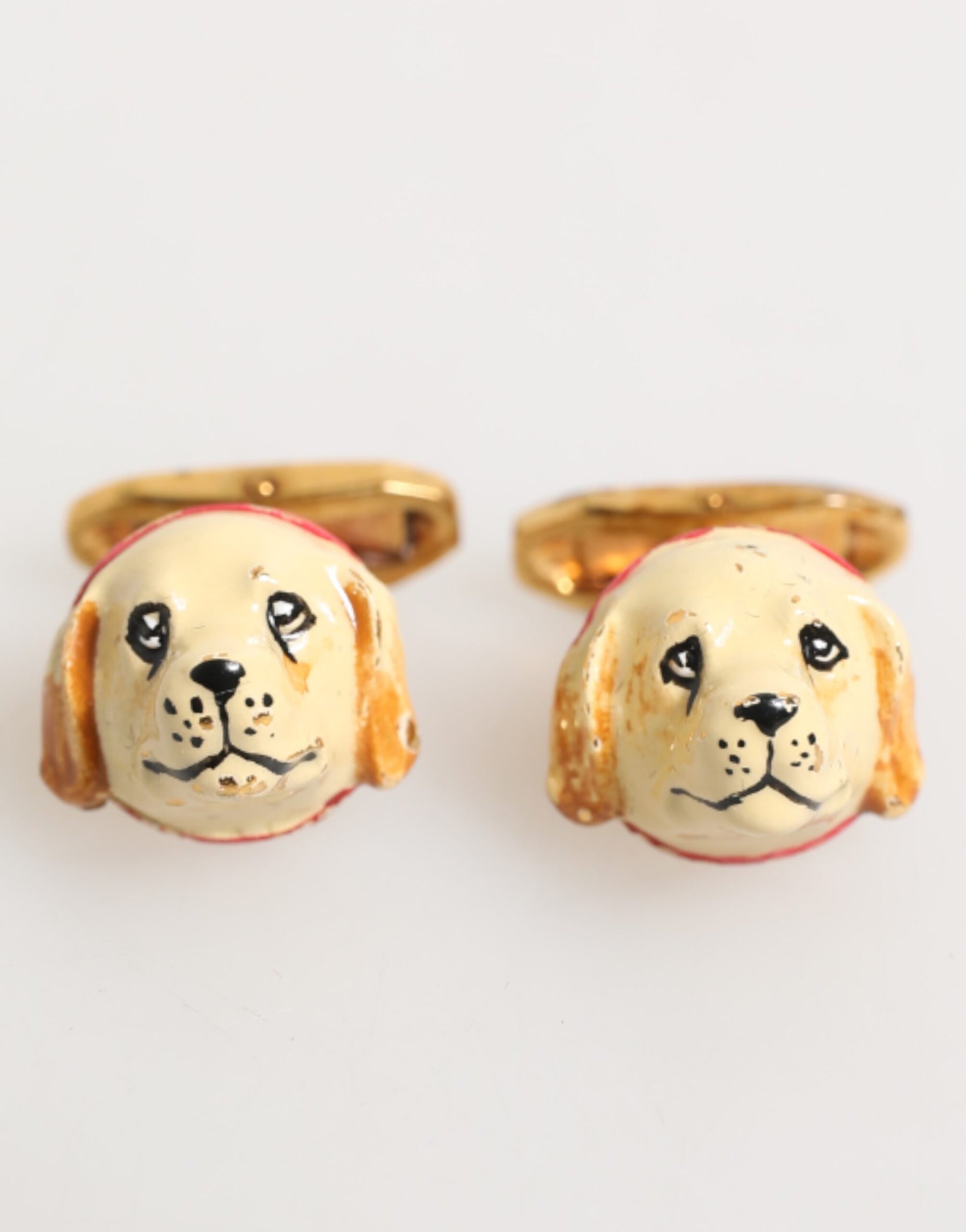 Dolce & Gabbana Brass Gold Tone Dog Puppy Men's Accessories Cufflink | Regal Royce